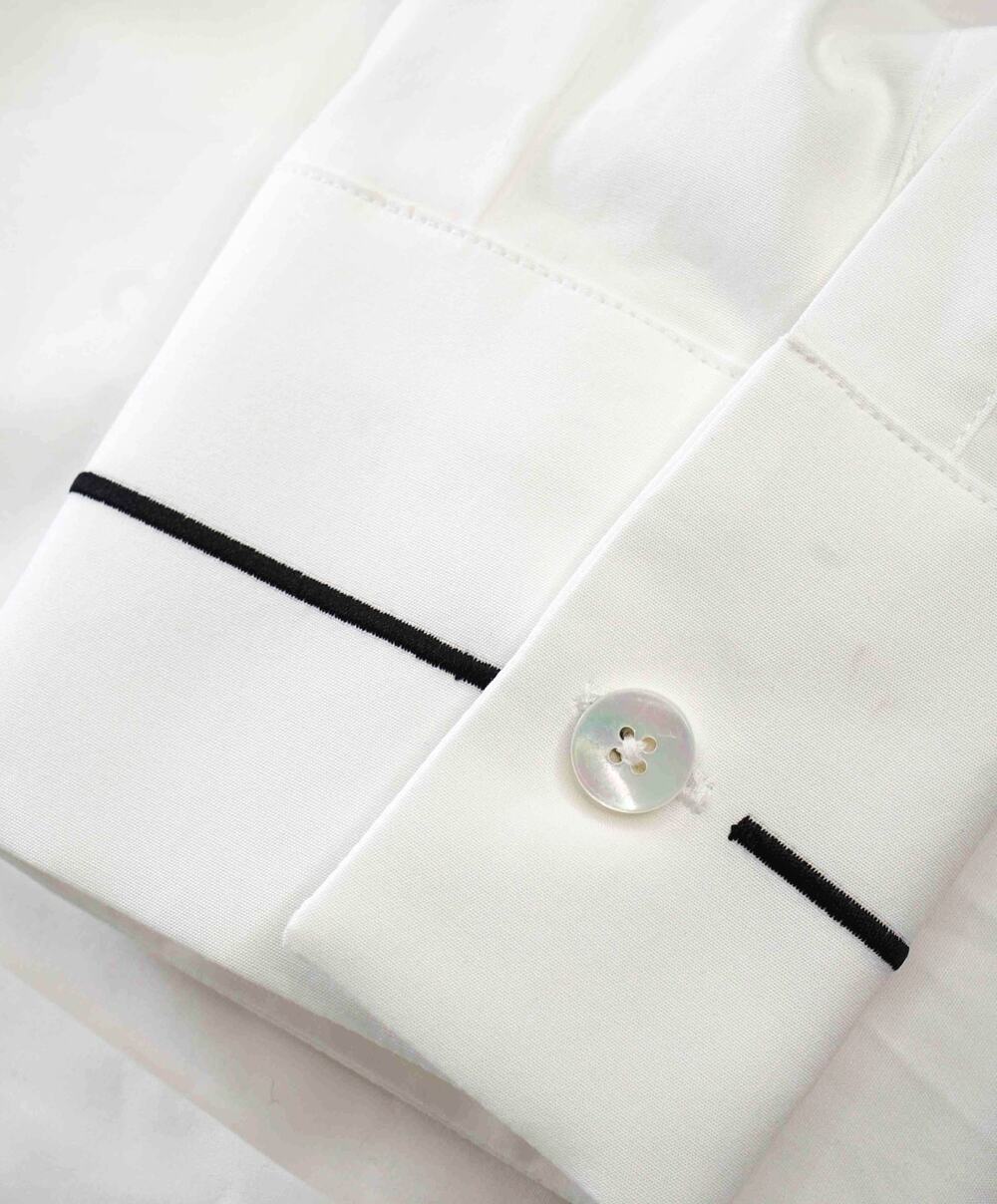 $395 ELEVENTY -White Long Sleeve Shirt Cotton - 10 US (48EU)